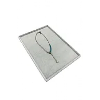 Süet Kumaş Gri Renk 34/24 cm Takı Servis Sunum Tablası