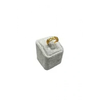 Süet Kumaş Gri Renk Tek Yüzük Sergileme Aksesuar