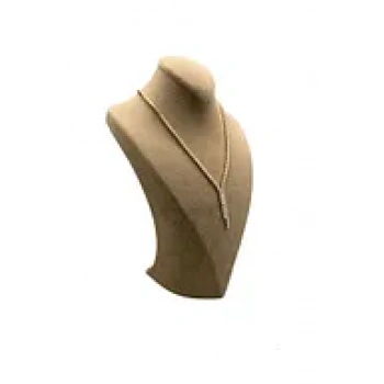 Süet Kumaş Kahve Renk 24/15 cm Kolye Gerdanlık Zincir Takı Sergileme Üçgen Mankeni