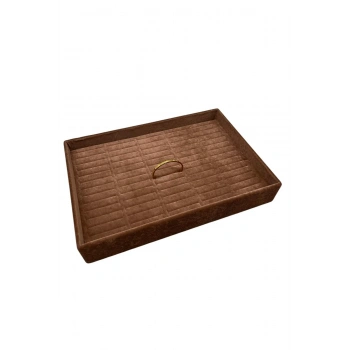 Süet Kumaş Kahve Renk 34/24 Cm Batırmalı Bileklik Kelepçe Tablası