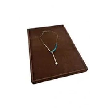 Süet Kumaş Kahve Renk 34/24 cm Takı Servis Sunum Tablası