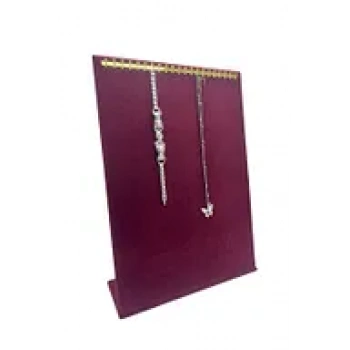 Süet Kumaş Bordo Renk 34/24 cm Tırnaklı Ayaklı Tesbih-Kolye-Zincir Sergileme Standı