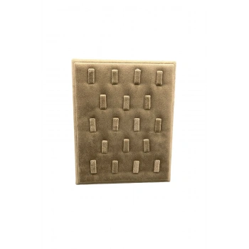 Süet Kumaş Sütlü Kahve Renk 20/16 Cm Ayaklı Yüzük Sergileme Standı