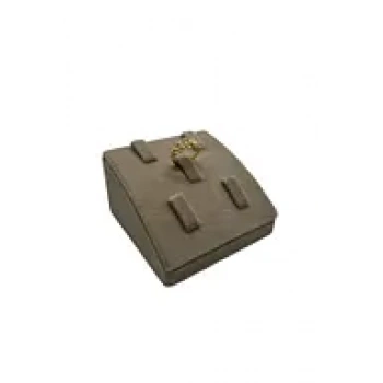 Süet Kumaş Sütlü Kahve Renk Çoklu Yüzük Sergileme Standı