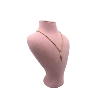 Zeus Model Süet Kumaş Pembe Renk 29/ 22 Cm Takım Kolye Sergileme Mankeni