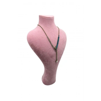 Zeus Model Süet Kumaş Pembe Renk 42 / 22 Cm Takım Kolye Sergileme Mankeni