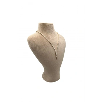 Zeus Model Süet Kumaş Sütlü Kahve Renk 29/ 22 Cm Takım Kolye Sergileme Mankeni