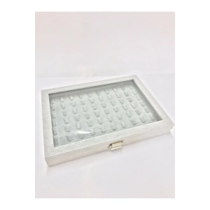 Camlı Kapaklı Tırnaklı Yüzük-takı Tablası ( 70 Tırnaklı)