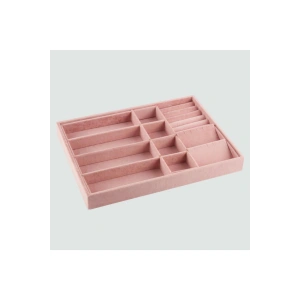 Yeni Süet Pembe Çekmece Içi Takı Düzenleyici Kutu