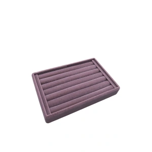 Küçük Boy Süet Kumaş Lila Renk 22,5/14,5 Cm Rulo Çekmece Içi Yüzük Standı