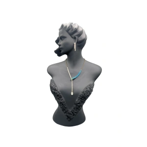 Polyester Malzeme Siyah Renk 50 / 28 cm Takı Sergileme Mankeni