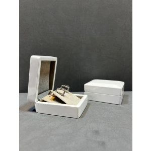 Ahşap Beyaz Renk 6x8 Kolye/Küpe Kutusu
