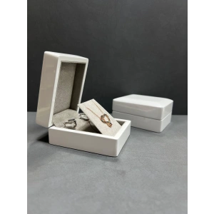 Ahşap Beyaz Renk 7x9 Kolye/Küpe Kutusu