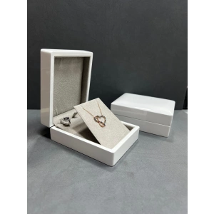 Ahşap Beyaz Renk 9x11 Cm Kolye/Küpe Kutusu