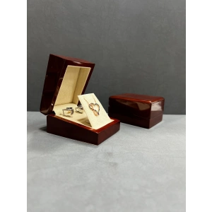 Ahşap Kahve Renk 6x8 Cm Kolye/Küpe Kutusu