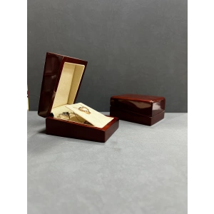 Ahşap Kahve Renk 7x9 Cm Kolye/küpe Kutusu