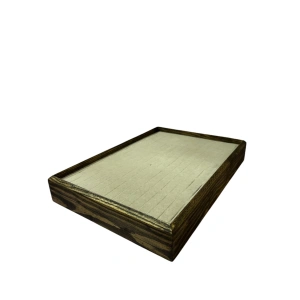 Ahşap El Boyaması Çift Renk 24x34 Batırlı Kelepçe Tablası