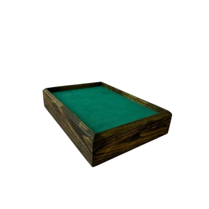 Ahşap El Boyaması Çift Renk 17x24 Cm Batırmalı  Kelepçe Tablası