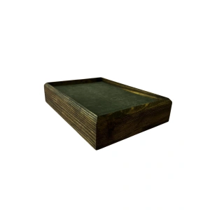 Ahşap El Boyaması Çift Renk 17x24 Cm Batırmalı  Kelepçe Tablası