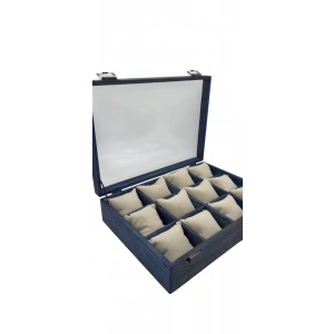 Ahşap El Boyaması Çift Renk 24x34 Cm Cam Kapak Yastıklı Stand
