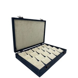 Ahşap El Boyaması Çift Renk 24x34 Cm Deri  Kapak Pedli Kolye  Standı