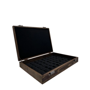 Ahşap El Boyaması Çift Renk 24x34 Cm Deri  Kapak Tırnaklı Yüzük  Standı