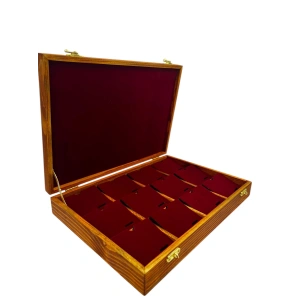 Ahşap El Boyaması Çift Renk 24x34 Cm Deri Pedli Set Standı