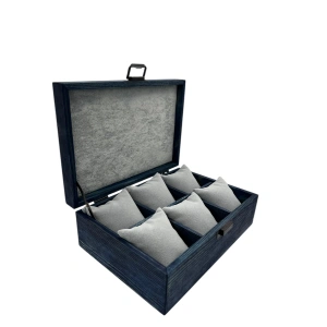 Ahşap El Boyaması Çift Renk 17x24 Cm Deri  Kapak Yastıklı   Standı