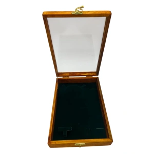 Ahşap El Boyaması Çift Renk 17x24 Cm Cam Kapak Set  Takı  Standı