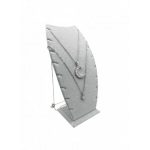 Dubai Model Süet Kumaş Gri Renk 18/9 Cm Kolye - Zincir Ayaklı Stand