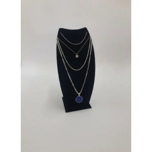 Dubai Model Süet Kumaş Siyah Renk 18/9 Cm Kolye -zincir Ayaklı Stand