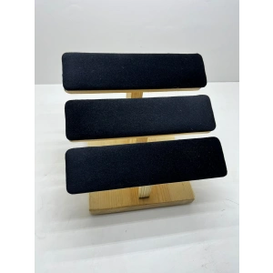 Ahşap Siyah Renk Boy 21 cm En 19 cm Üç Kademeli Model Bileklik Sergileme