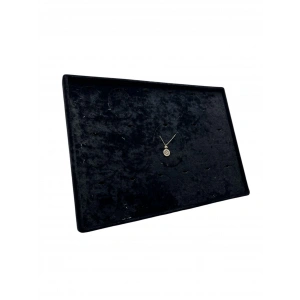Süet Kumaş Siyah 34-24 Cm Ayaklı 17 Pedli Kolye Tabla Stand