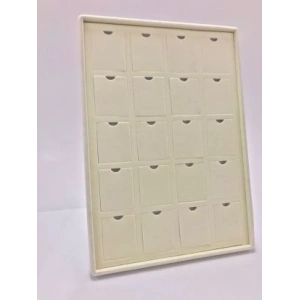 Dikine Süet Kumaş Krem 34-24 Cm Ayaklı 20 Pedli Kolye Tabla Stand