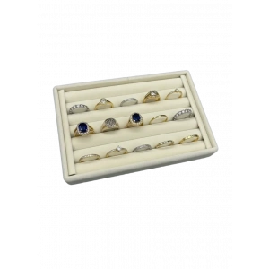 Tunus Model Süet Kumaş Krem Renk 22/14 Cm Sosis Yüzük Tabla Standı