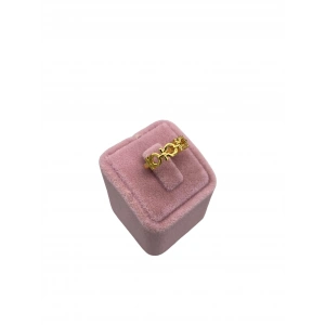Terli Üretim Süet Kumaş Pembe Renk Tek Yüzük Sergileme Aksesuar