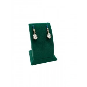 Süet Kumaş Yeşil Renk Ayaklı 9/7 cm Küpe Sergileme Dekoru