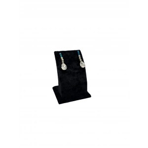 Süet Kumaş Siyah Renk Ayaklı 9/7 cm Küpe Sergileme Dekoru