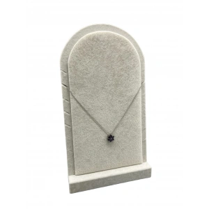 Batum Model Süet Kumaş Krem Renk 26/15 Cm Ayaklı Kolye Sergileme Standı