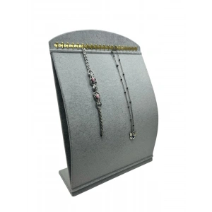 Süet Kumaş Gri Renk 34 cm / 24 cm Dik Bombeli Takı Standı