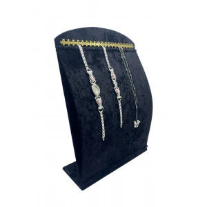 Süet Kumaş Siyah Renk 34 cm / 24 cm Dik Bombeli Takı Standı
