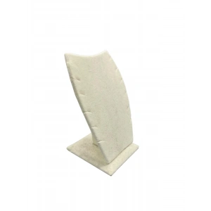 Dubai Model Süet Kumaş Krem Renk 12/8 cm Kolye - Zincir Ayaklı Stand
