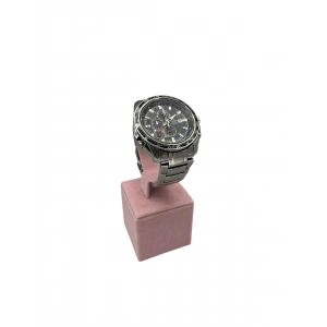 Süet Kumaş Pembe Renk 13 Cm Kelepçe Saat Sergileme Standı