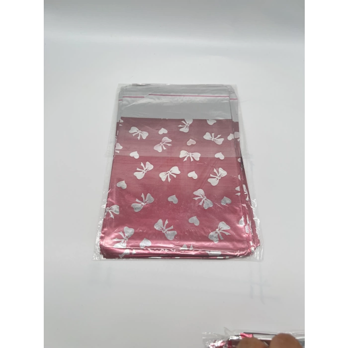 Desenli Metalize Jelatin Poşet 17x21cm 1 Paket 100LÜ
