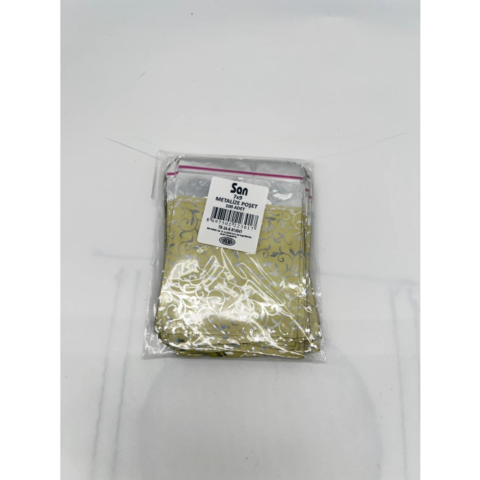 Desenli Metalize Jelatin Poşet 7x9 cm 1 Paket 100LÜ
