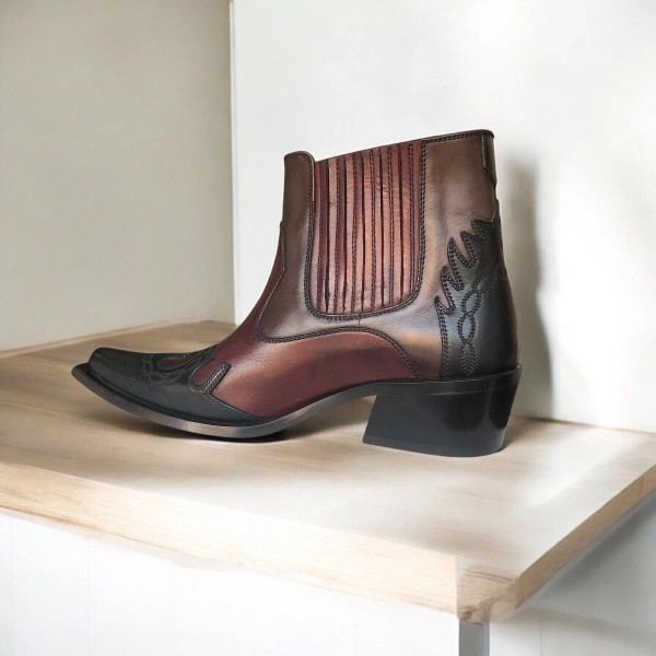 Doka Western Bot 4539356 Siyah - Bordo - Kahve