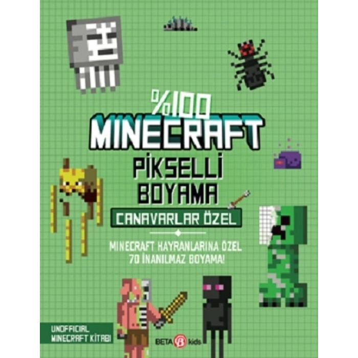 %100 Minecraft Pikselli Boyama Canavarlar Özel