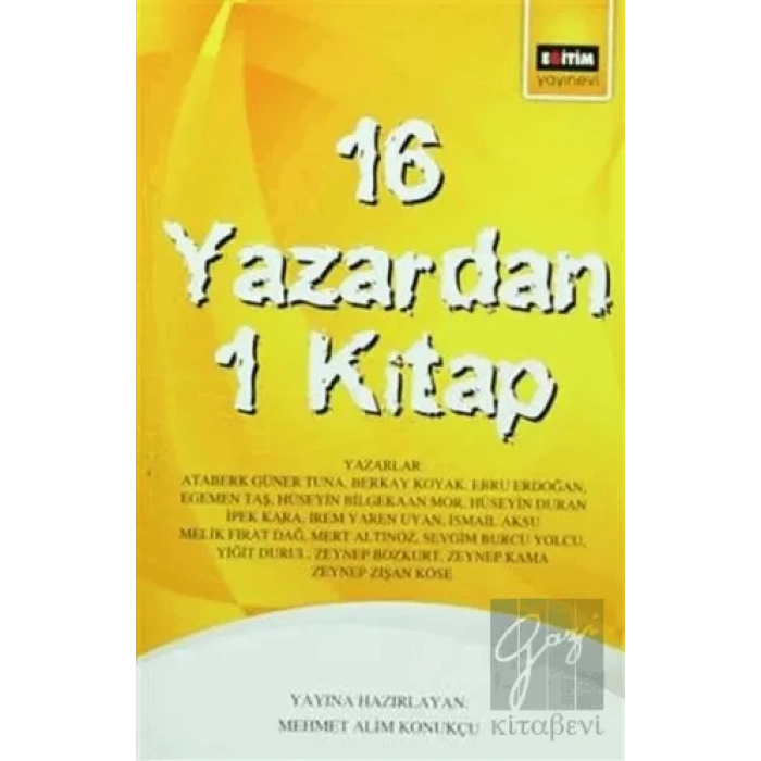 16 Yazardan 1 Kitap