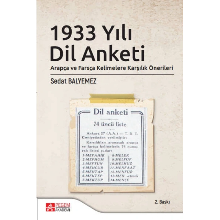 1933 Yılı Dil Anketi