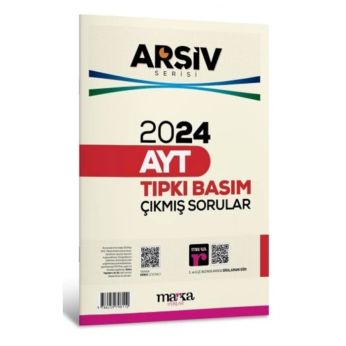2024 AYT ARŞİV SERİSİ Tıpkı Basım Çıkmış Sorular Tamamı Video Çözümlü